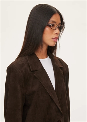 Bella suede blazer Chocolate Oval Square